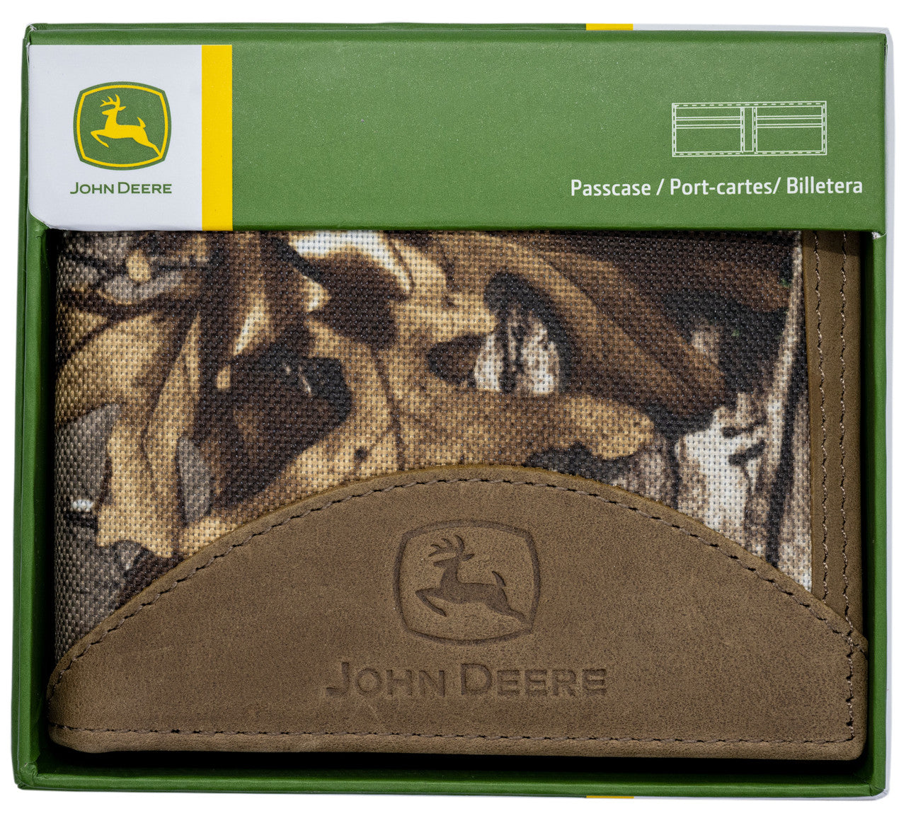 John Deere Tan & Camouflage Canvas & Leather BiFold Wallet - 4052000-957