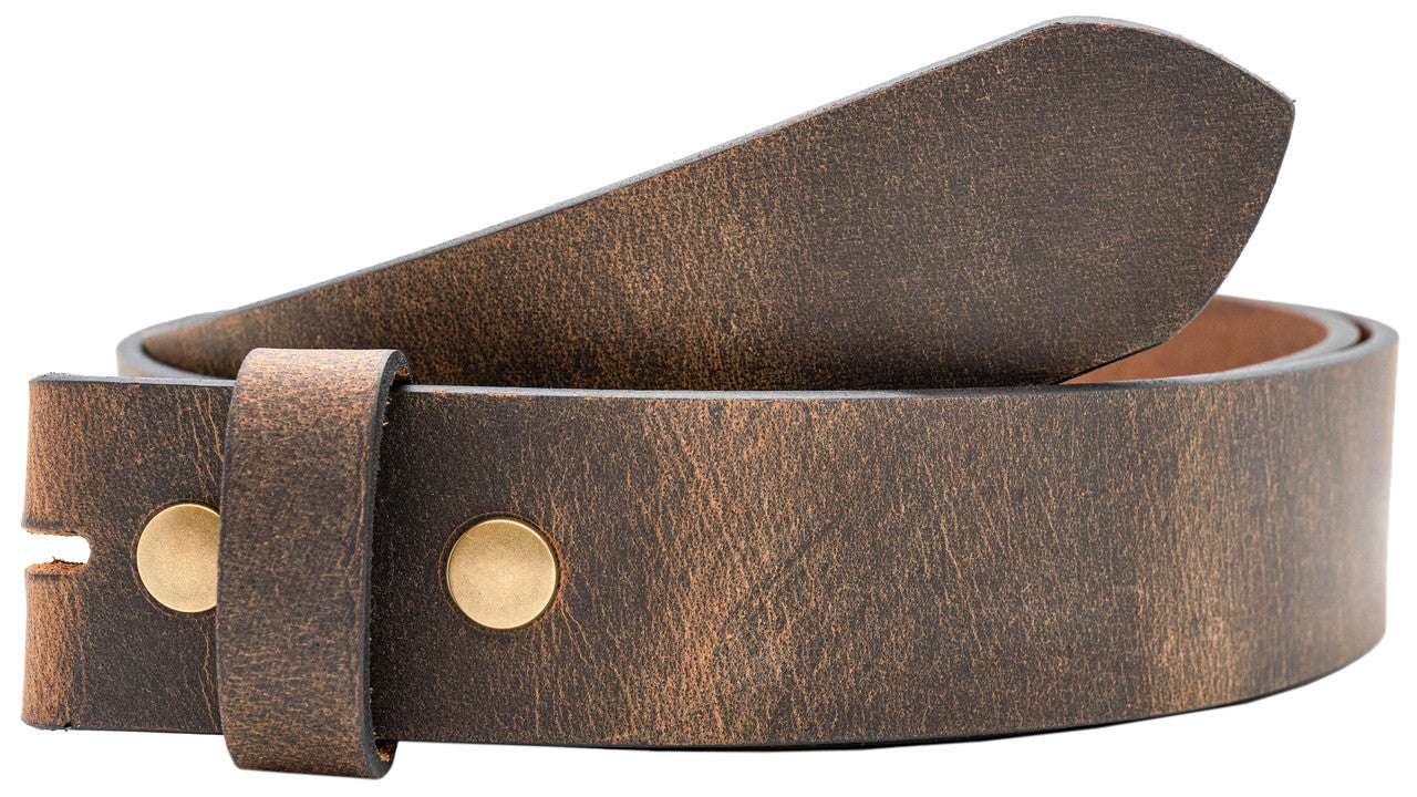 Full Grain Crazy Horse Leather Belt Strap  - Brown