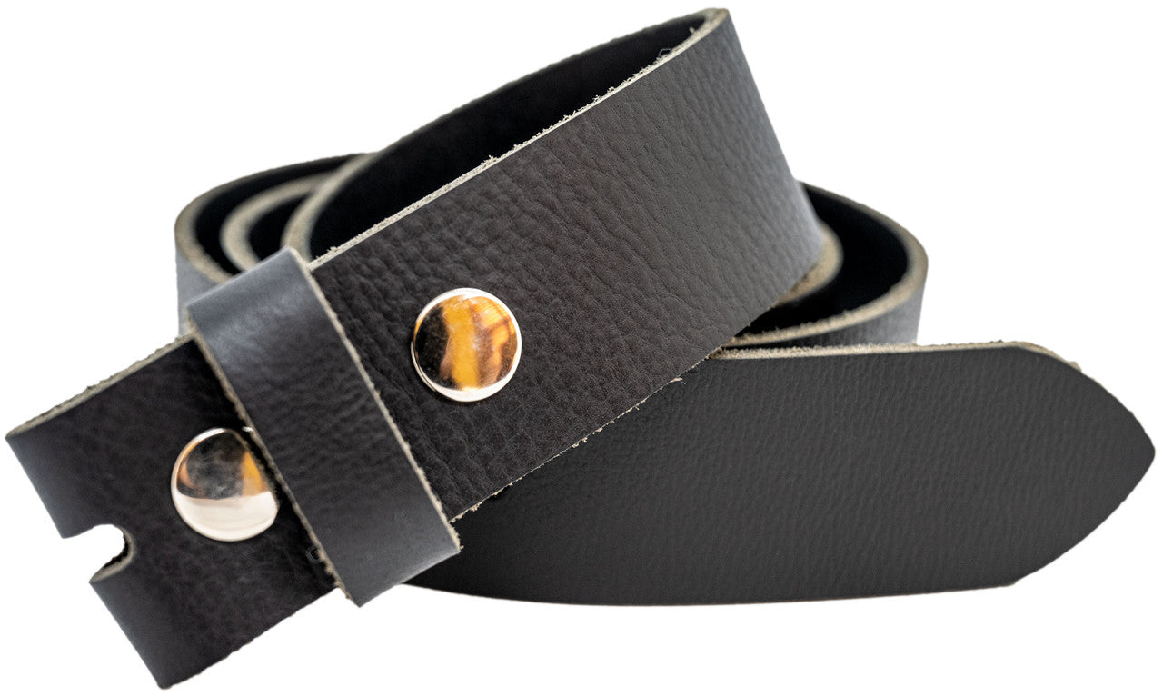 Full Grain Milled Buffalo Leather Belt - Black - TBS5505-01-001