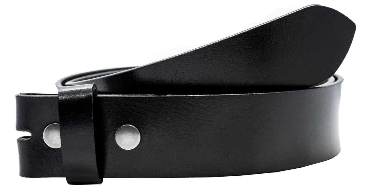 Full Grain Buffalo Solid Leather Belt Strap Semi-Gloss Finish - Black - TBS5504-001