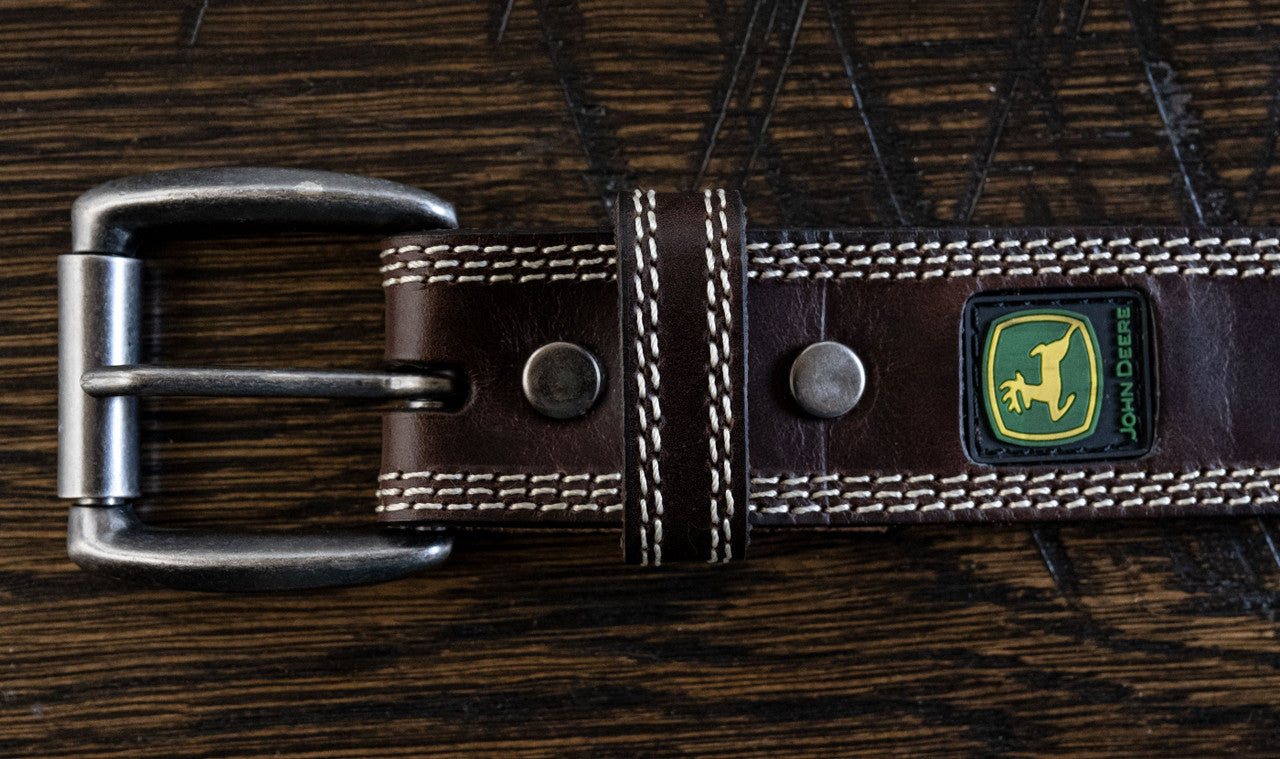 John Deere Buffalo Bridle Leather Belt - Dark Brown - 4583500-204